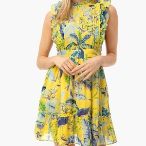 Banjanan Lisbon Garden Hyacinth Mini Dress in Sunshine